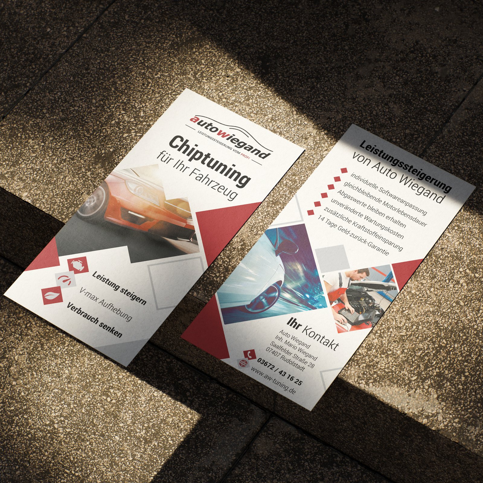 Chiptuning-Flyer für Auto Wiegand